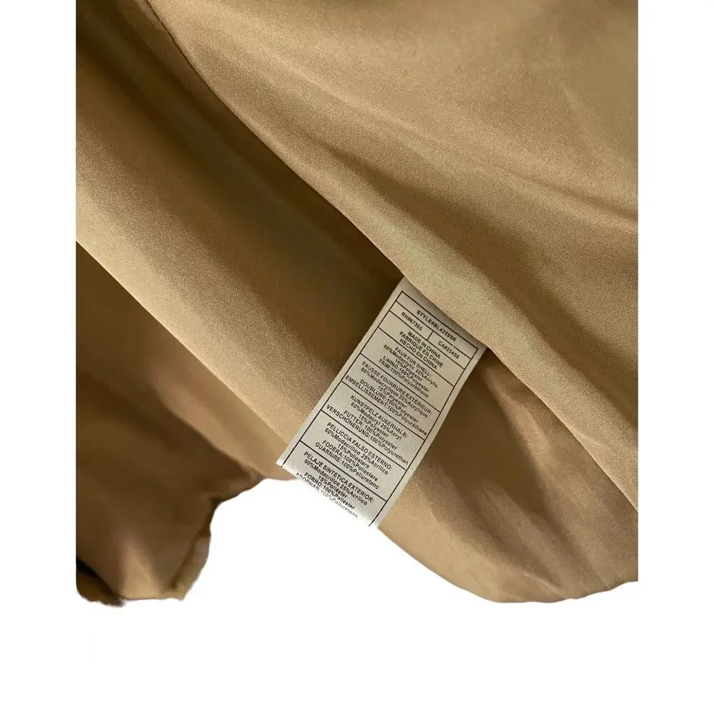 BB Dakota by Steve Madden Shag Faux Fur Taupe Jacket Coat Size Large - NWOT - Picture 7 of 12